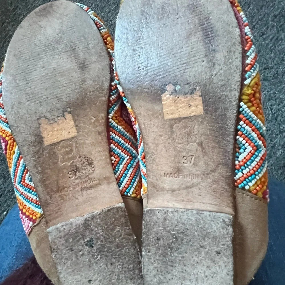 Antik Batik Sunny Baboush Slide Sandals in Red Multi, size 37 - Picture 7 of 7